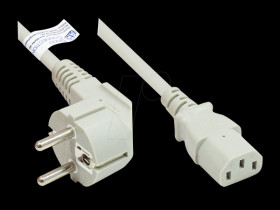 P0130-GR050 power cord type E+F CEE 7/7 to C13 , grey, 1,00 mm², 5 m