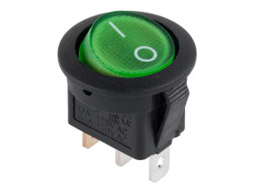 Przełącznik klawiszowy podświetlany 2 pozycje 3 pin okrągł 230V...
