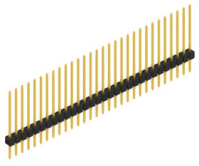 Pin header, 30 pole, pitch 2.54 mm, straight, black, 10046880