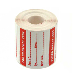 Etykieta testu do testera urządzeń przenośnych (PAT), typ: Etykiety awarii urządzenia, do użytku z: 6200-2 przenośny