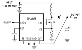 5V or Adjustable, Low-Voltage, Step-Up DC-DC Controller