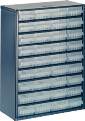 Steel magazine, with 36 drawers, blue, (L x W x D) 417 x 306 x 150 mm, STAHLMAGAZIN 936-01