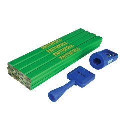 Faithfull FAICPGKIT Carpenter&#x27;s Pencil Kit Green / Hard (Pack 12)