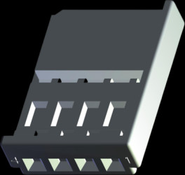 Socket, unequipped, 4 pole, straight, 1 row, black, 1-1534150-1