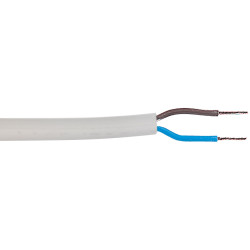 UniStrand 0.75mm 6A 2 Core 2192Y White Flat Mains PVC Flexible Cable