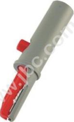 AK 10 RT Krokodylek izolowany, gn.4mm, rozw.7,5mm, czerwony, Hirschmann, 930126101, AK10RT