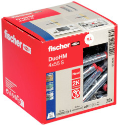 Fischer 572920 DuoHM 4x55 S PH PZ Kotwa do pustaków ściennych 55 mm 25 szt.