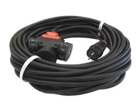 Przedłużacz budowlany jednofazowy elCORD 16A 230V IP44 10m H07RN-F 3G1,5 z wtyczką uni-schuko i potrójnym gniazdem 32125100
