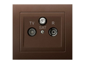 KIER Gniazdo antenowe RTV-SAT końcowe brązowy metalik GPA-WS/52 OSPEL