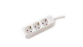 Value Gniazdo 3-Drożne Bez Przełącznika, Białe, 3 M