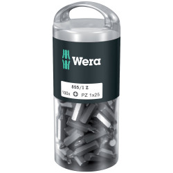 Wera 05072443001 855/1Z Classic Extra Tough Screwdriver Bits PZ1/25, Pack of 100