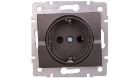 Logi Gniazdo Pojedyncze Schuko Ochrona Styków Śrubowy Grafit 16A 250V...