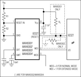 5V, Low-Power, µP Supervisory Circuits with Adjustable Reset/Watchdog