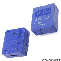 GBR10.1-31.18 PCB Relay 18VDC 8A R 580 Ohm NO THT VEBRELA