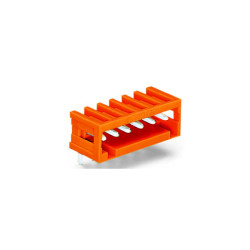 WAGO 734-266 6 Pole 3.81mm 10A MCS Horizontal Male Header Closed Orange