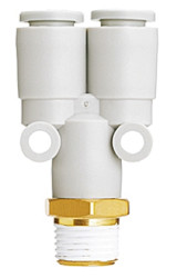 Złączka pneumatyczna Wciskane 8 mm Wciskane 8 mm SMC Adapter gwintowany rozgałęźny Uni 1/4 męskie