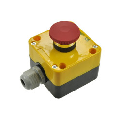 Przełącznik w obud.grz.SDL16JBPC ON-(OFF) monostab.przycisk bezp.czerwon