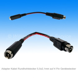 Adapter Kabel Rundhohlstecker 5,5x2,1mm auf 4 Pin Gerätestec