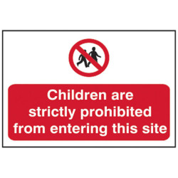 Scan 4054 Children Prohibited From Entering Site - PVC Sign 600 x 400mm