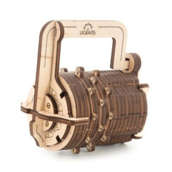 Zamek szyfrowy Cryptex - model mechaniczny do składania - fornir - 34 elementy - Ugearsmodels 70020