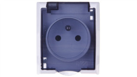 Fala Gniazdo Hermetyczne Pojedyncze Z/U Ip44 Klapka Przezroczysta Białe...