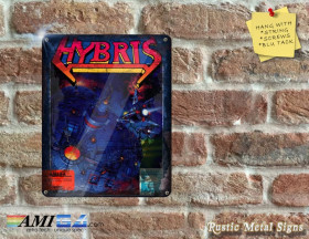 Hybris Box Artwork from the Original Amiga Game - Metal Sign