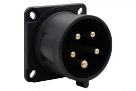 Wtyk siłowy tablicowy odbiornikowy 32A 5p 380V-415V /FE/ IP44 czarny