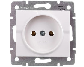 LOGI Gniazdo pojedyncze 2P śrubowe 16A 250V Biały 25084