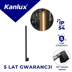 Oprawa elewacyjna liniowa LED YALTE S 08 10W NW-B 460lm 4000K barwa neutralna IP54 regulowany kąt 330 st. czarny 38892