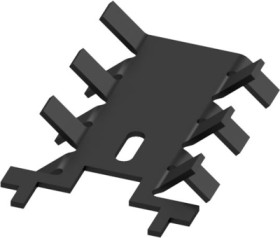 Finger shaped heatsink, (L x W x H) 55.6 x 35.1 x 12.6 mm, 14 K/W, black anodized, 10034974