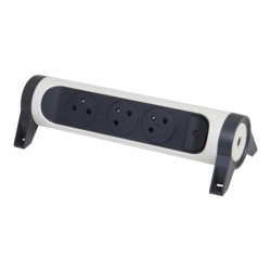 HELMO Przedłużacz premium obrotowy 3x2P+Z bez przewodu (wielogniazdowy blok przenośny) biały/grafitowy 049464