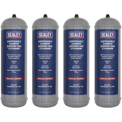 Sealey CO21KGD4 Disposable Carbon Dioxide Gas Cylinder 1.3kg - Pack of 4