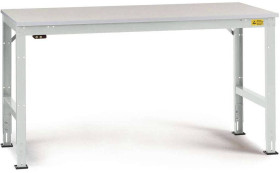 Manuflex LU4008.7035 ESD Stół roboczy ESD UNIWERSALNY, standardowy stół z płytą melaminową, szer. X gł. X wys. = 1000 x