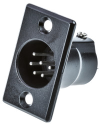 Złącze XLR 6 -pinowe Montaż na panelu Męski