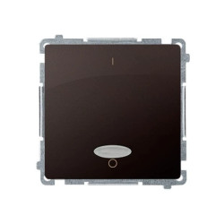 Simon Basic Łącznik dwubiegunowy z podświetleniem czekoladowy BMW2L.01/47