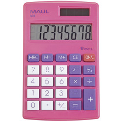 Maul 7261022 Calculator Pink 8 Digit Display Battery &amp; Solar Powered