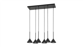 Lampa Wisząca Czarna Ze Stożkowymi Kloszami Cono Black Mini 6 10306 Tk Lighting