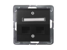 IMPRESJA Obudowa gniazda podwójnego typu Keystone skośna czarny metalik GPK-2YS/p/33 OSPEL