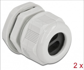 60394 Cable Gland PG21 for flat cable with 2 cable entries gy 2 pcs