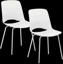 2520_02 Mayer visitor chair, white, without padding, 2 pcs