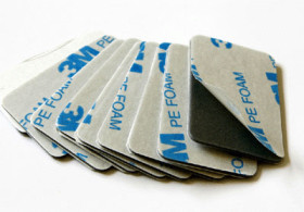 60x40x1.5 mm 3M 1.5mm PE Foam Pad - 2-sided Self-adhesive Micro-rubber - Black