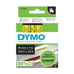 Taśma do drukarek D1 19mm x 7m czarny/żółty S0720880