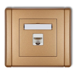 FLEXI Gniazdo komputerowe pojedyncze 1xRJ45, kat. 6, 8-stykowe złoty metalik 8FGK-3