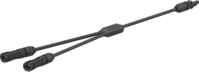 Y splitter, 2 x 4 mm solar plug to 4 mm solar coupling socket, 0.5 m, 6.0 mm², black, 1.5 kV, 53 A, 32.0333