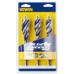 IRWIN&#xAE; 10506627 Blue Groove 6X Wood Drill Bit Set, 3 Piece 20-25mm