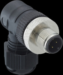 1255 04 T9CR Plug, angled, M12, 4-pin, black