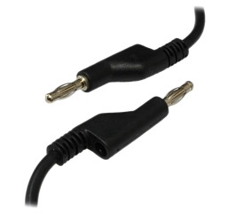 Przewód pomiarowy silikonowy czarny 2x BANAN + gniazdo 4mm (M+F)