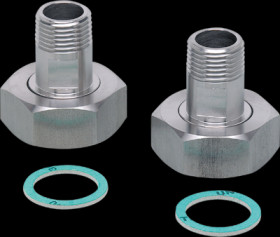 Installation adapter, G 1, R 1/2 for flow sensors SM8, SU8, E40179