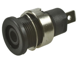 Gniazdo banan 4mm czarne na panel