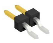 Pin header, 2 pole, pitch 2.54 mm, straight, black, 10080394